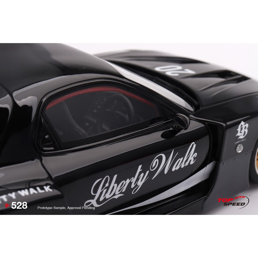 Top Speed Model - MAZDA RX-7 LB-Super Silhouette Liberty Walk Black 1:18