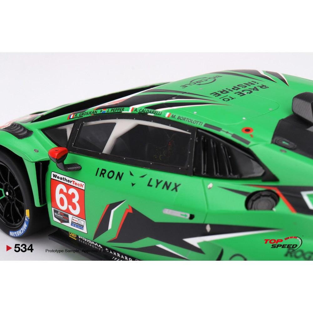 Top Speed Model - Lamborghini Huracán GT3 EVO2 #63 Iron Lynx 2023 IMSA Daytona 24 Hrs 1:18