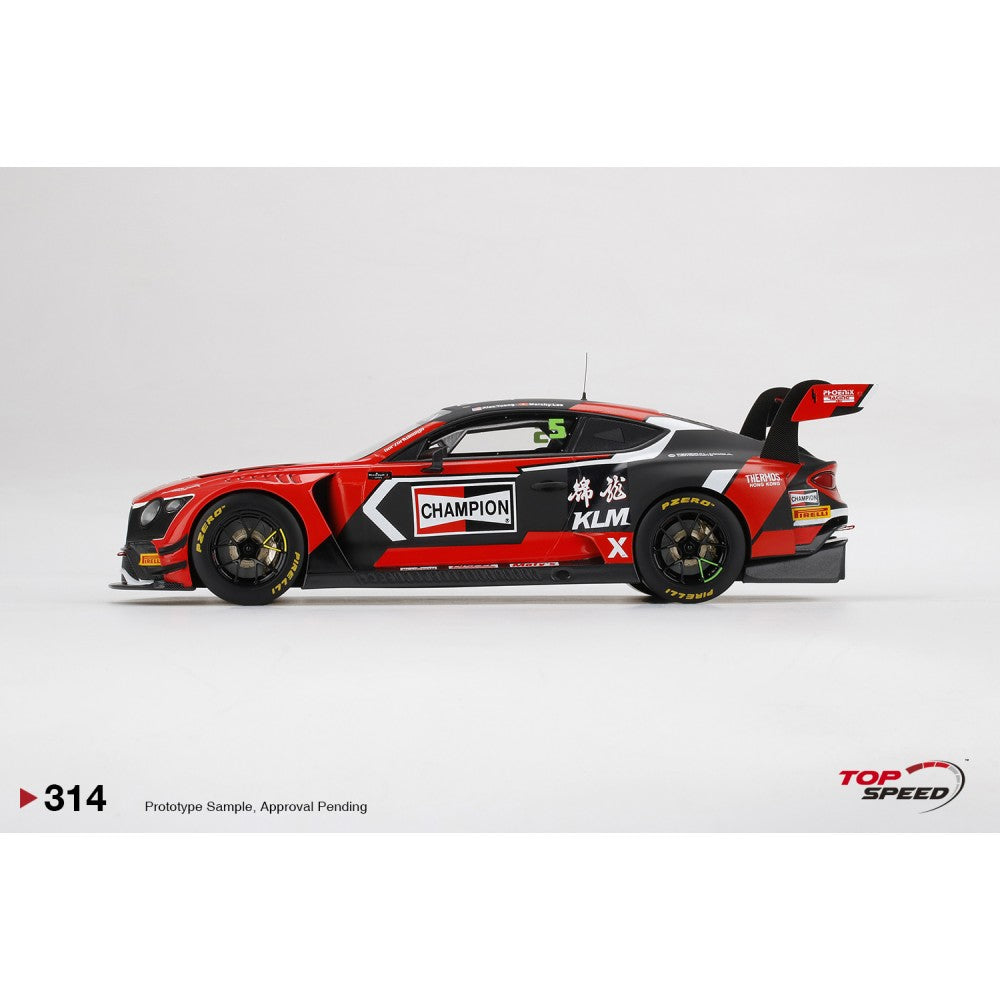 Top Speed Model - Bentley Continental GT3 #5 CHAMPION 2018 Blancpain GT Asia 1:18