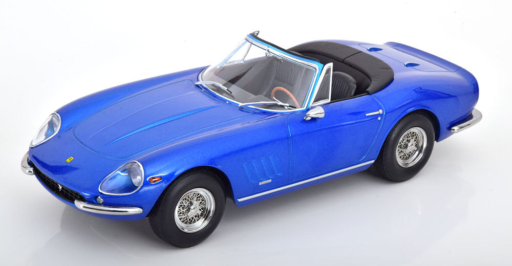 KK-Scale 1:18 - Ferrari 275 GTB4 NART Spyder adjustable Softtop Blauw Metallic
