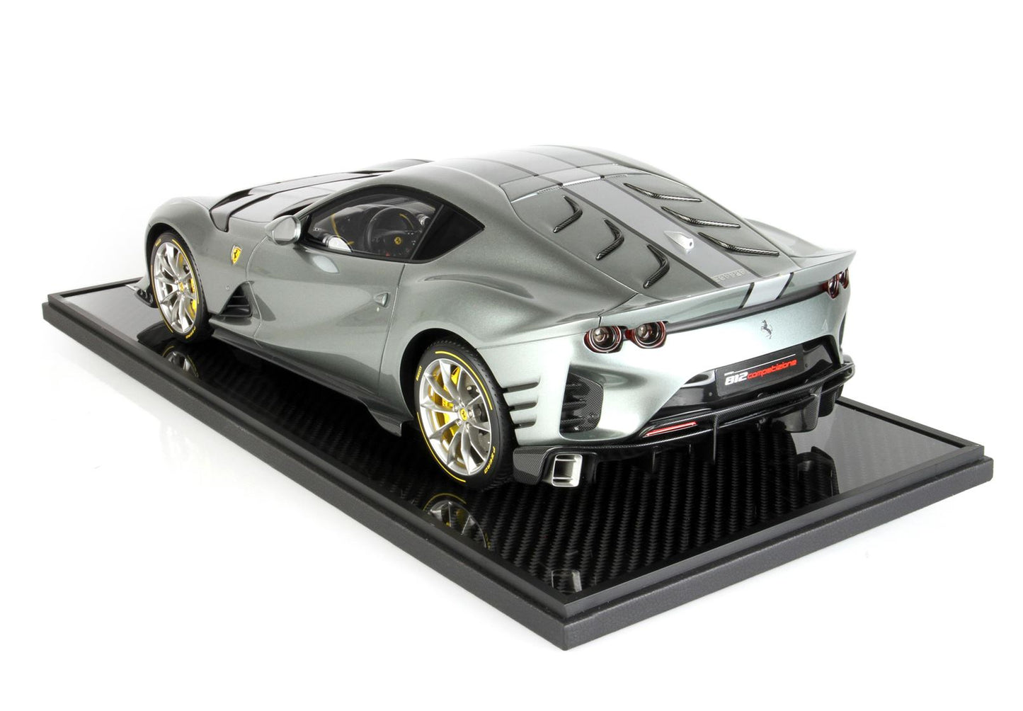 BBR Model 1:12 -Ferrari 812 Competizione Silver Stripe Coburn Grey