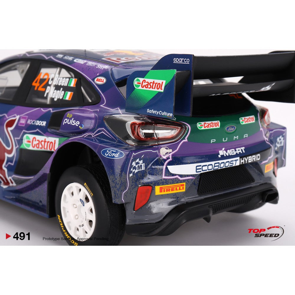 Top Speed Model - Ford Puma Rally1 #42 M-Sport Ford WRT 2022 Rally Italia Sardegna 2nd Place 1:18