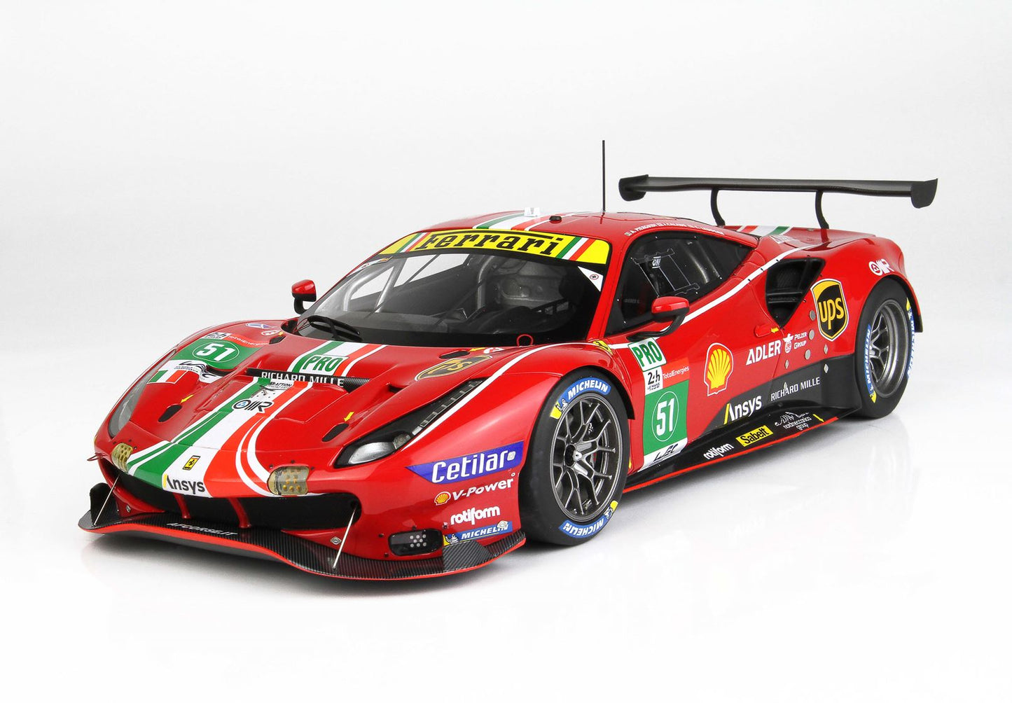 BBR Model 1:18 - Ferrari 488 GTE LM GTE Team AF Corse Wins Le Mans 2021 Car No. 51