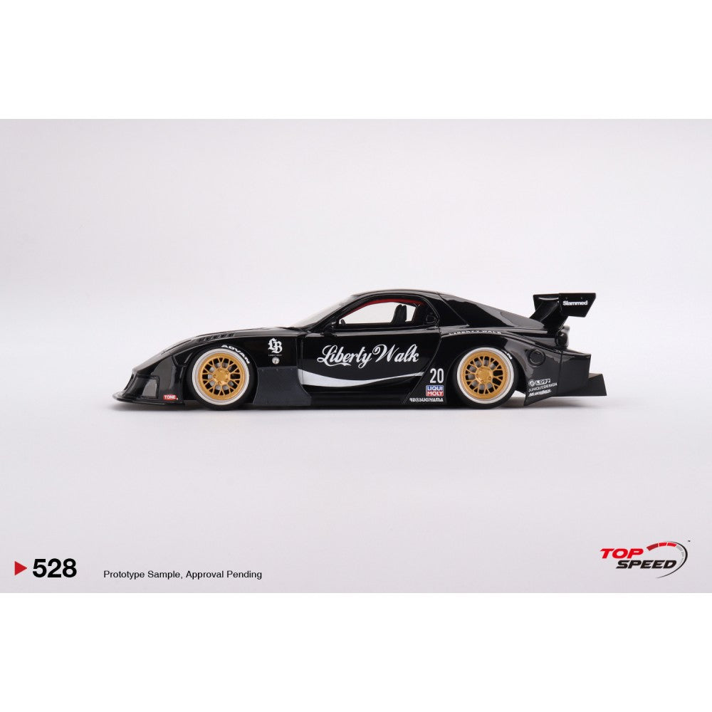 Top Speed Model - MAZDA RX-7 LB-Super Silhouette Liberty Walk Black 1:18