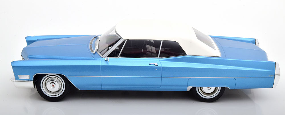 KK-Scale 1:18 - Cadillac DeVille Convertible Softtop 1967 Limited Edition 500 pcs. Lichtblauw Metallic