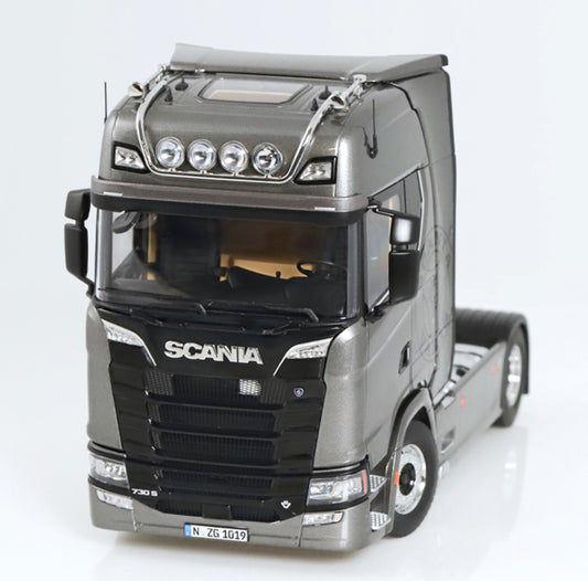 NZG 1:18 - Scania V8 730S 4x2 grijs met Vabis logo