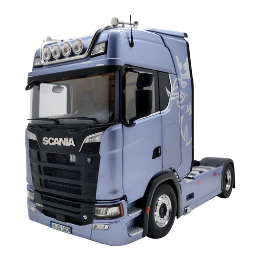 NZG 1:18 - Scania V8 730S 4x2 fictionblue met Greif logo