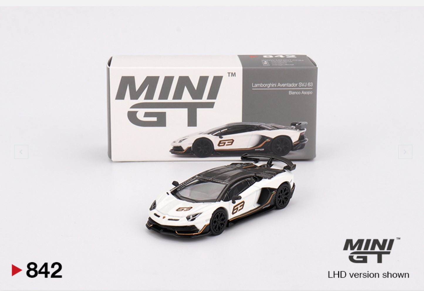 MiniGT - 1/64 Lamborghini Aventador SVJ 63 Bianco Asopo