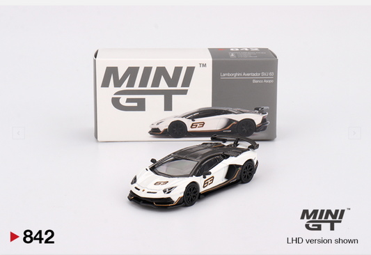 MiniGT - 1/64 Lamborghini Aventador SVJ 63 Bianco Asopo