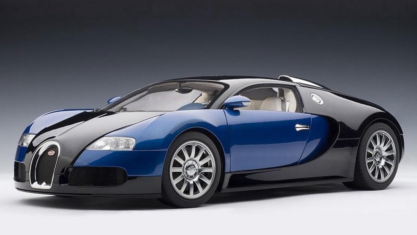 AutoArt 1:12 Bugatti Veyron EB 16.4, Zwart/Blauw metallic