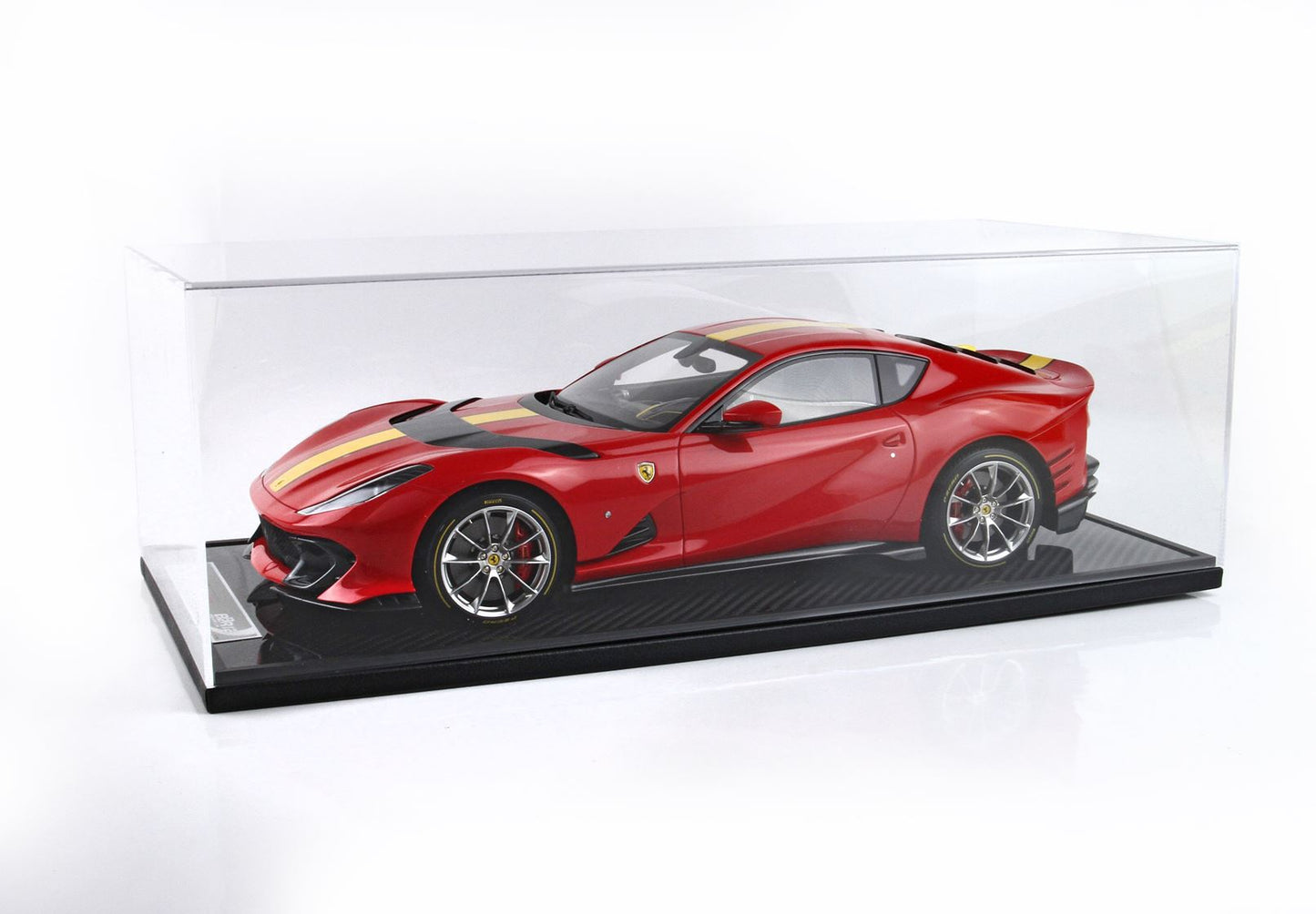 BBR Model 1:12 - Ferrari 812 Competizione Yellow Stripe Rosso Corsa 322