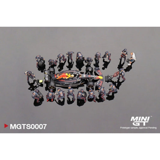 MiniGT - 1/64 ORACLE RED BULL RB18 NO.1 M.VERSTAPPEN 2022 ABU DHABI GP F1 PIT CREW SET LTD EDT 5000PCS (INCLUDES CAR)