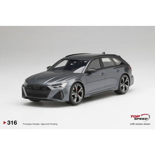 Top Speed Model - Audi RS 6 Avant Carbon Black Daytona Grey 1:18