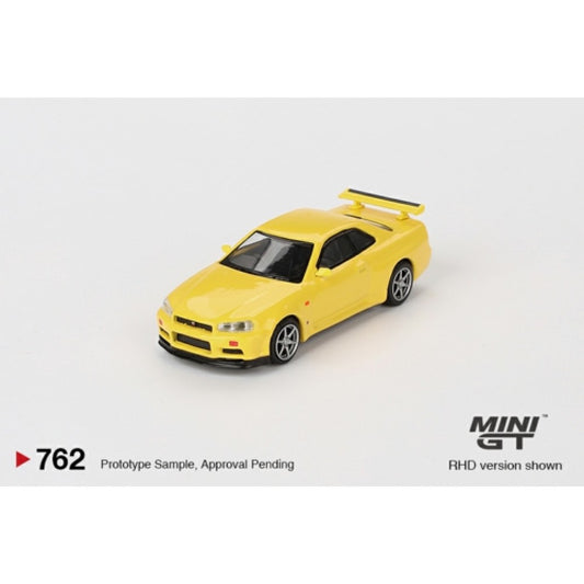 MiniGT - 1/64 NISSAN SKYLINE GT-R (R34) V-SPEC LIGHTNING YELLOW (RHD)