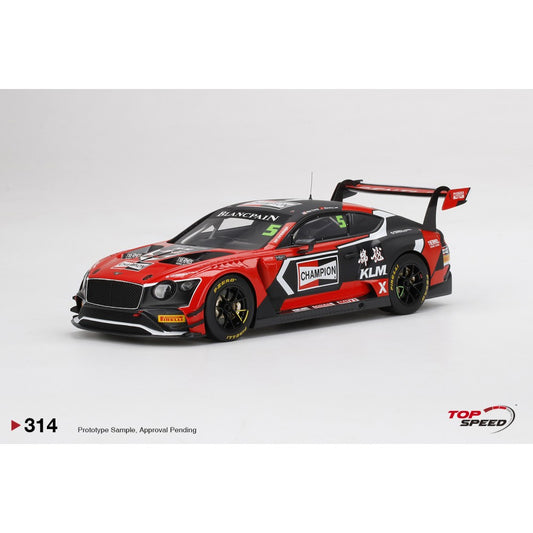 Top Speed Model - Bentley Continental GT3 #5 CHAMPION 2018 Blancpain GT Asia 1:18