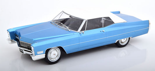 KK-Scale 1:18 - Cadillac DeVille Convertible Softtop  1967 Limited Edition 500 pcs. Lichtblauw Metallic