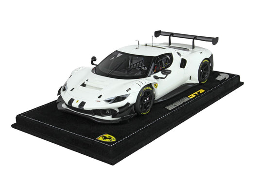 BBR Model 1:18 - Ferrari 296 GT3 2022 - Matt Black Wheels Avus White