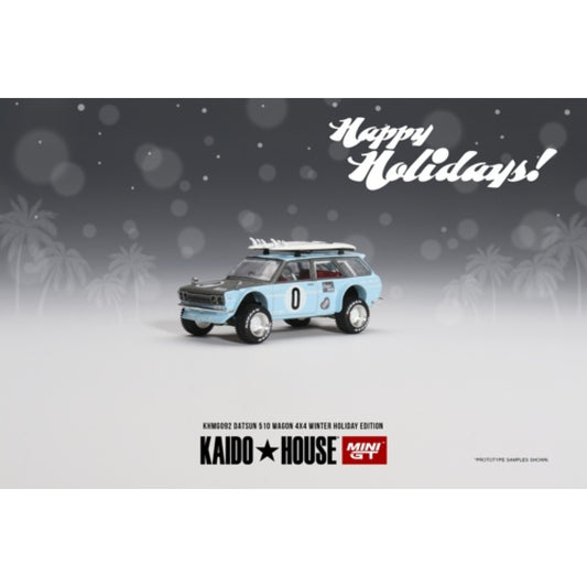 MiniGT - 1/64 DATSUN KAIDO 510 WAGON 4X4 WINTER HOLIDAY EDITION
