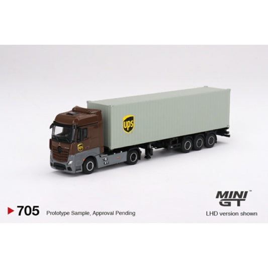 MiniGT - 1/64 MERCEDES-BENZ ACTROS WITH 40 FT CONTAINER UPS EUROPE (LHD)