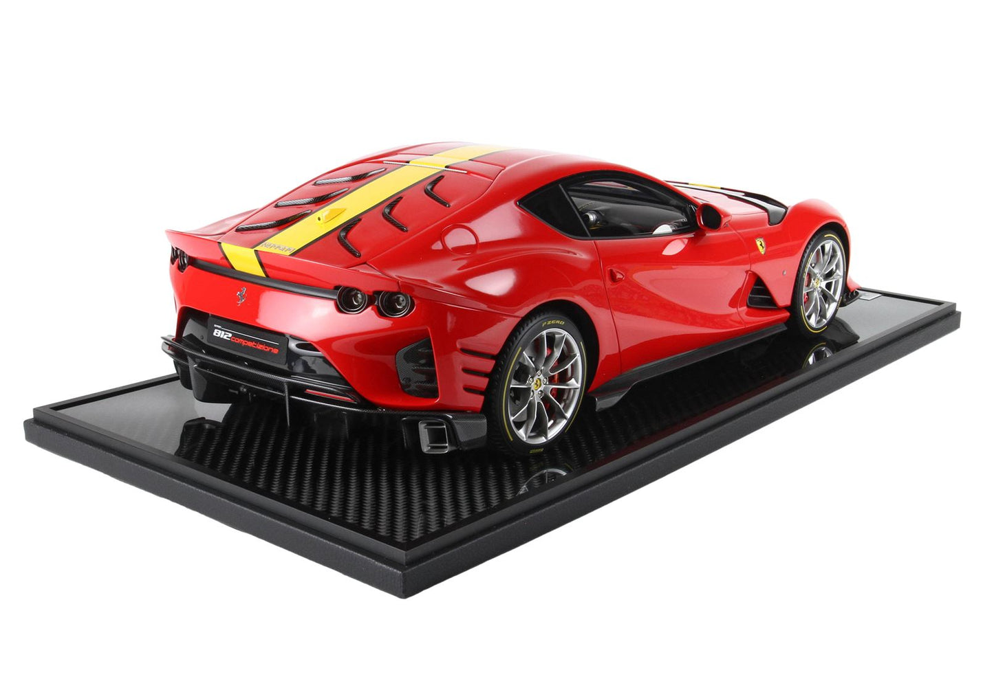 BBR Model 1:12 - Ferrari 812 Competizione Yellow Stripe Rosso Corsa 322