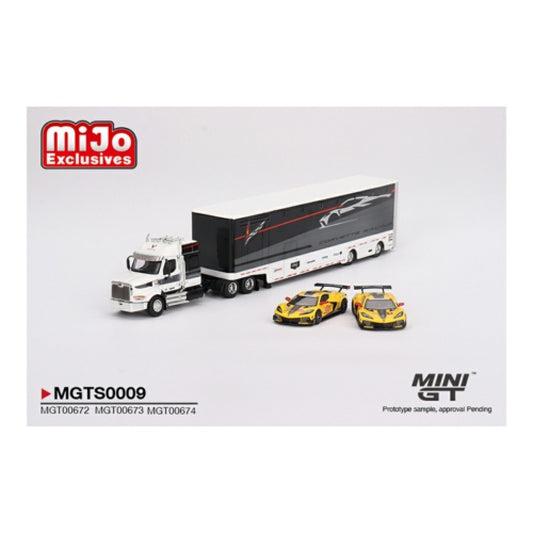 MiniGT - 1/64 CHEVROLET CORVETTE C8.R TRANSPORT SET MIJO EXLCUSIVE