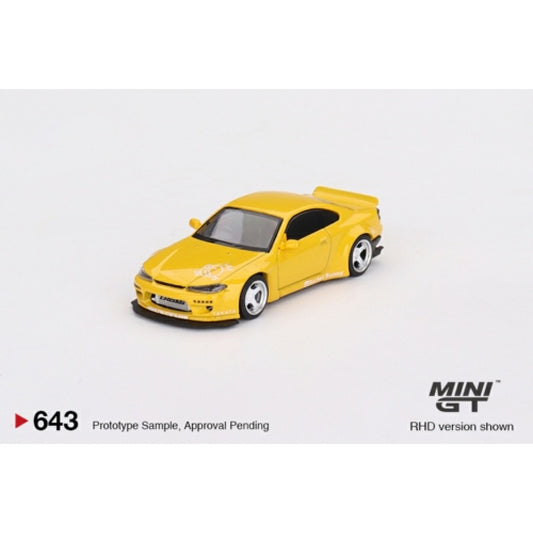 MiniGT - 1/64 NISSAN SILVIA (S15) ROCKET BUNNY BRONZE YELLOW (RHD)