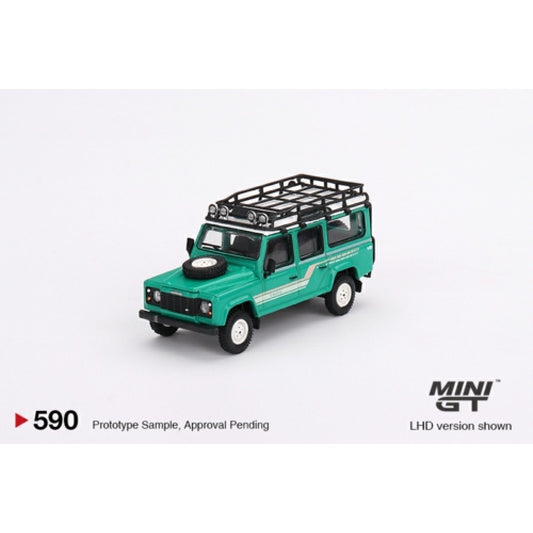 MiniGT -  1/64 LAND ROVER DEFENDER 110 1985 COUNTY STATION WAGON TRIDENT GREEN (LHD)