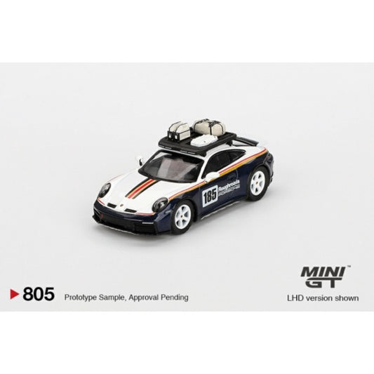 MiniGT - 1/64 PORSCHE 911 DAKAR RALLYE DESIGN PACKAGE WHITE/GENTIAN BLUE METALLIC (LHD) BLISTER PACKAGING (Copy)