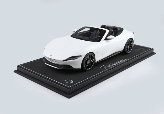 BBR Model 1:18 - Ferrari Roma Spider Open Roof Cervino White Forged Diamond Polished Rims