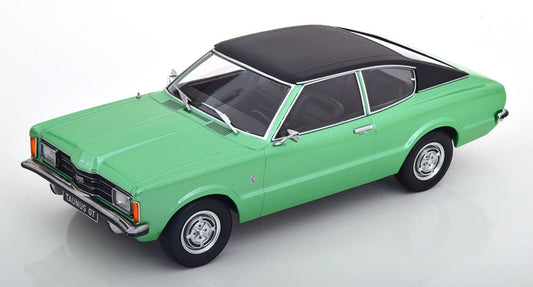 KK-Scale 1:18 - Ford Taunus GT Coupe Vinyl Roof 1971 Groen Metallic