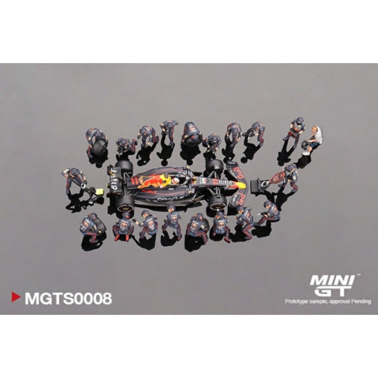 MiniGT - 1/64 ORACLE RED BULL RB18 NO.11 S.PEREZ 2022 ABU DHABI GP F1 PIT CREW SET LTD EDT 5000PCS (INCLUDES CAR)