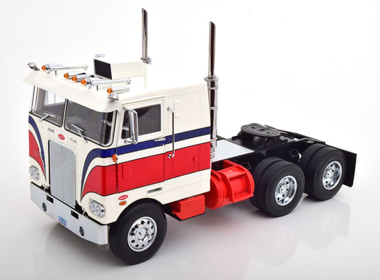 KK-Scale 1:18 - Peterbilt 352 Pacemaker 1977-1979 Wit/Rood/Blauw