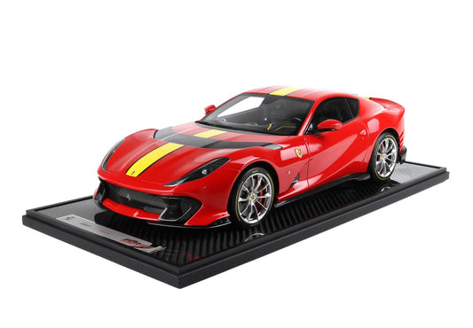 BBR Model 1:12 - Ferrari 812 Competizione Yellow Stripe Rosso Corsa 322