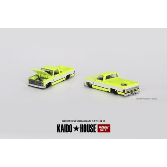 MiniGT - 1/64 CHEVROLET SILVERADO KAIDO FLO YELLOW V1