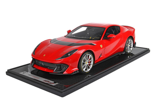 BBR Model 1:12 - Ferrari 812 Competizione Silver Details Rosso Corsa 322