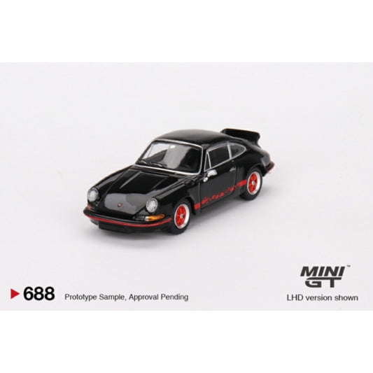 MiniGT - 1/64 PORSCHE 911 CARRERA RS 2.7 BLACK WITH RED LIVERY (LHD)