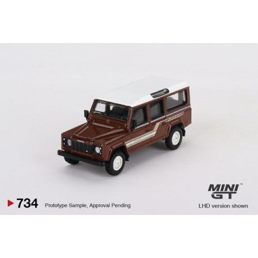 MiniGT - 1/64 LAND ROVER DEFENDER 110 1985 COUNTY STATION WAGON RUSSET BROWN (LHD)