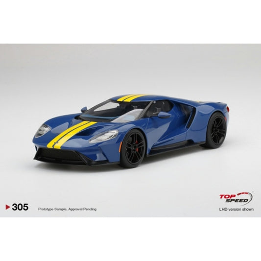 Top Speed Model - Ford GT Sunoco Blue w/ Yellow Stripe 1:18